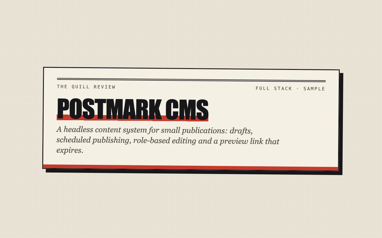 Screenshot of Postmark CMS